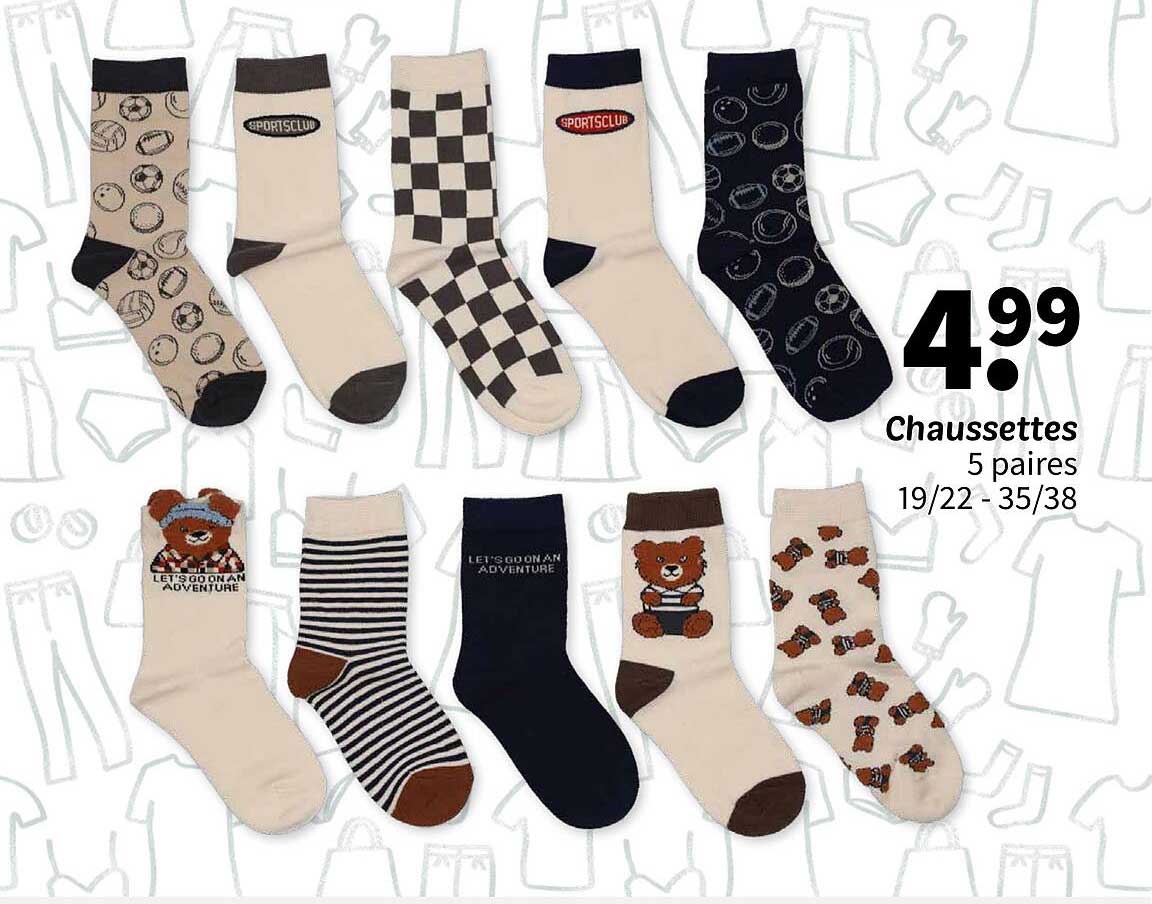 Chaussettes 5 paires