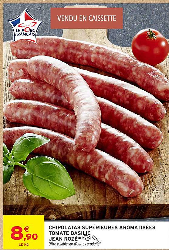 CHIPOLATAS SUPÉRIEURES AROMATISÉES TOMATE BASILIC JEAN ROZÉ(1)