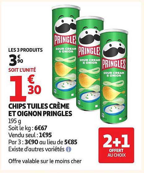 CHIPS TUILES CRÈME ET OIGNON PRINGLES