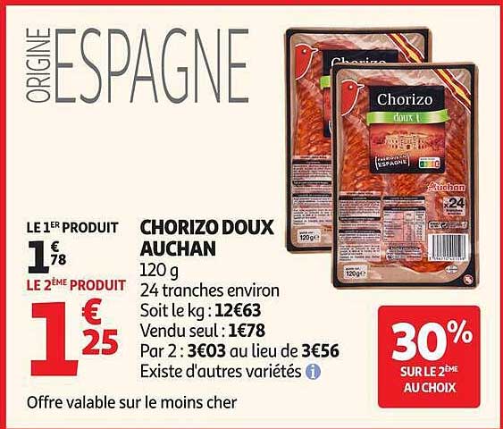 CHORIZO DOUX AUCHAN