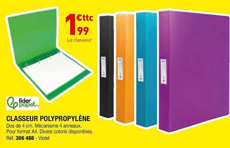 CLASSEUR POLYPROPYLÈNE