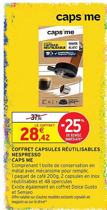COFFRET CAPSULES RÉUTILISABLES NESPRESSO CAPS ME