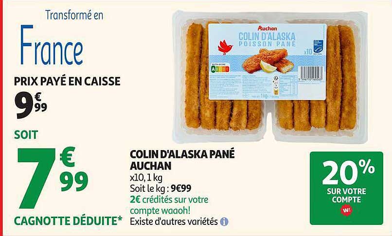 COLIN D'ALASKA PANÉ AUCHAN