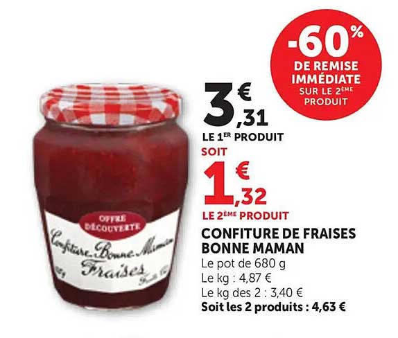 CONFITURE DE FRAISES BONNE MAMAN