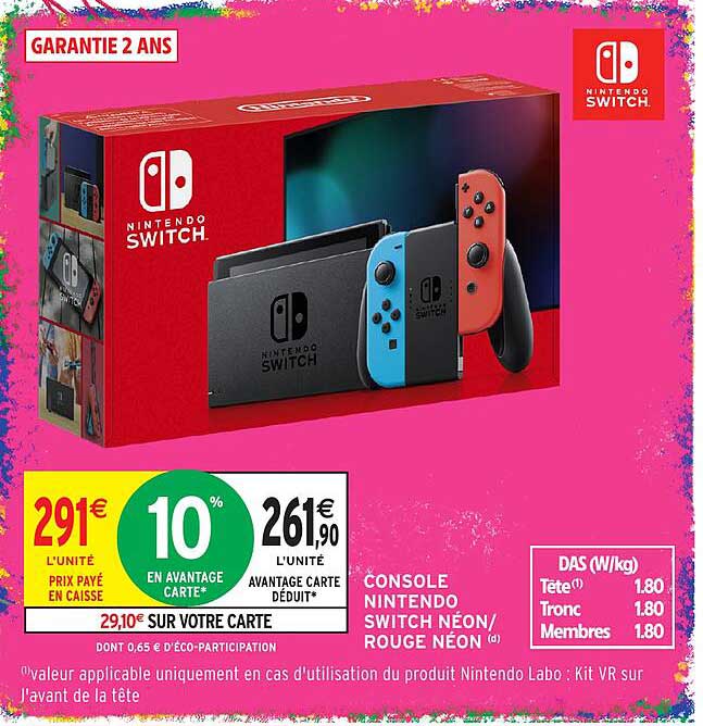 CONSOLE NINTENDO SWITCH NÉON / ROUGE JOY-CON
