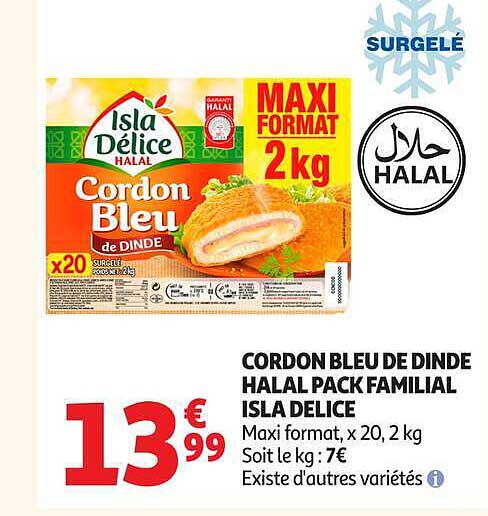 CORDON BLEU DE DINDE HALAL PACK FAMILIAL ISLA DELICE
