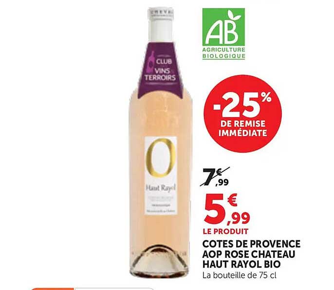 COTES DE PROVENCE AOP ROSE CHATEAU HAUT RAYOL BIO