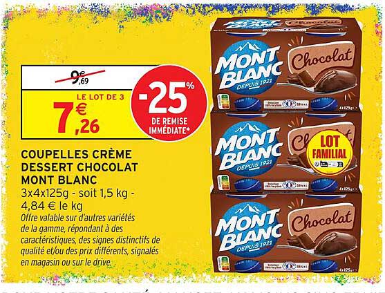 COUPELLES CRÈME DESSERT CHOCOLAT MONT BLANC
