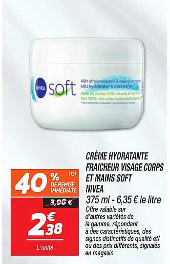 CRÈME HYDRATANTE FRAICHEUR VISAGE CORPS ET MAINS SOFT NIVEA