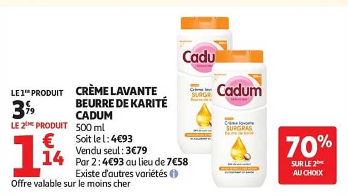 CRÈME LAVANTE BEURRE DE KARITÉ CADUM