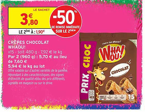 CRÊPES CHOCOLAT WHAOU! x15 - soit 480 g