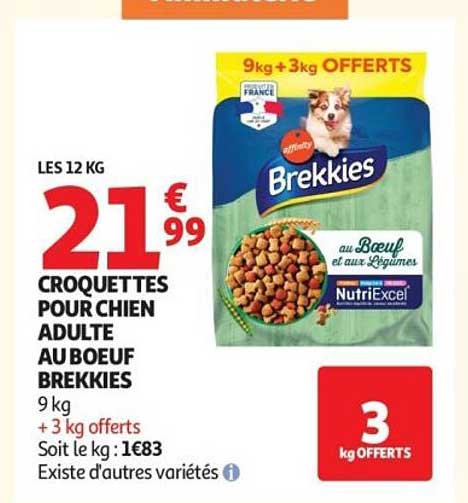 CROQUETTES POUR CHIEN ADULTE AU BOEUF BREKKIES