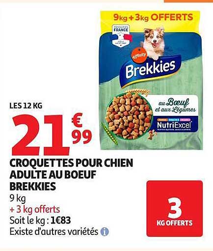 CROQUETTES POUR CHIEN ADULTE AU BOEUF BREKKIES