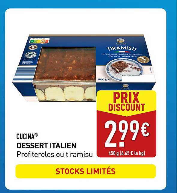CUCINA® DESSERT ITALIEN Profiteroles ou tiramisu