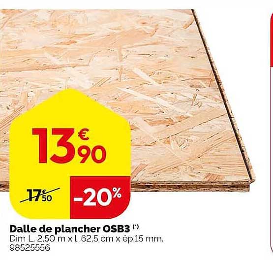 Dalle de plancher OSB3 (*)