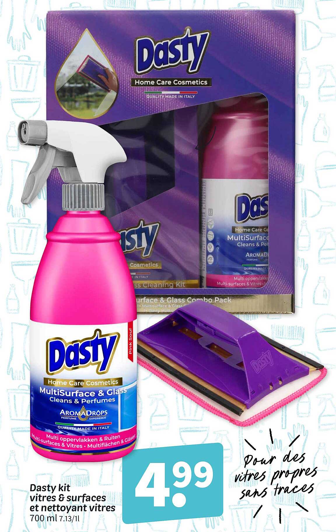Dasty kit vitres & surfaces et nettoyant vitres