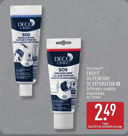 DECO CRAFT® ENDUIT OU PEINTURE DE RÉPARATION ⭐ Différents modèles disponibles. Réf. 5018503