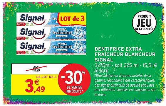 DENTIFRICE EXTRA RAFRAÎCHEUR BLANCHEUR SIGNAL