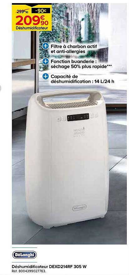 Déshumidificateur DEXD214RF 305 W