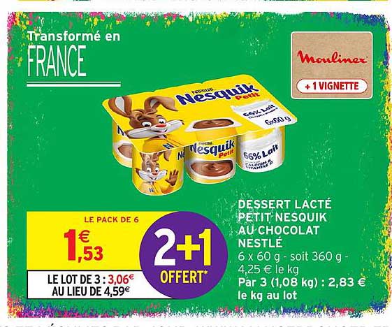 DESSERT LACTÉ PETIT NESQUIK AU CHOCOLAT NESTLÉ