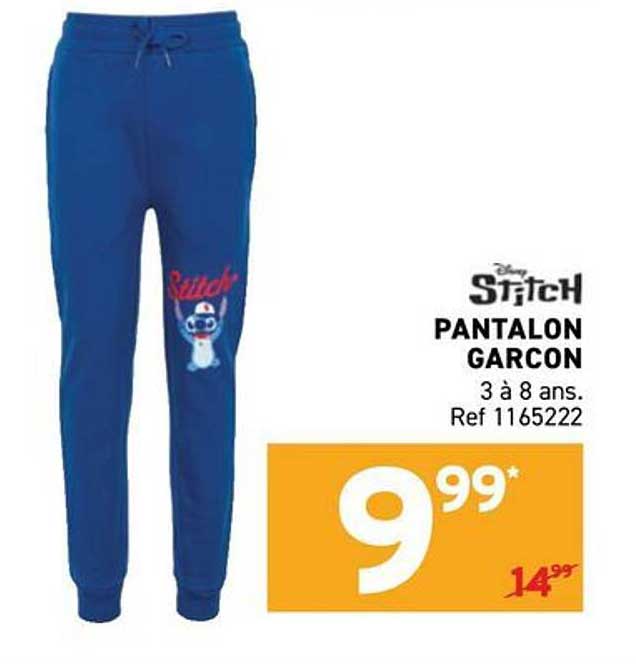 Disney Stitch PANTALON GARCON 3 à 8 ans. Ref 1165222