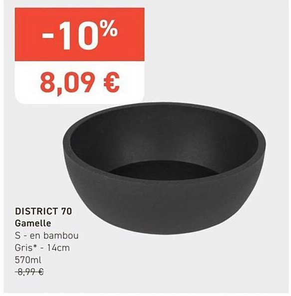 DISTRICT 70 Gamelle S - en bambou Gris* - 14cm 570ml