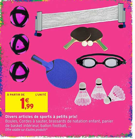 Divers articles de sports à petits prix!
