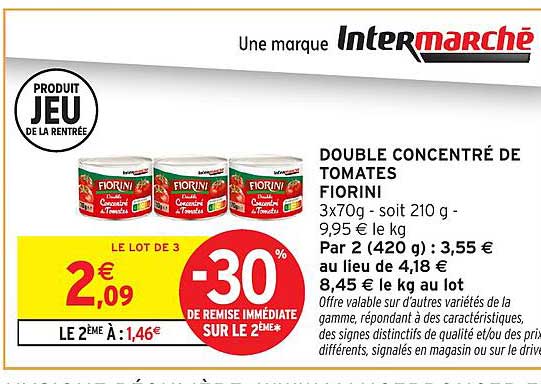 DOUBLE CONCENTRÉ DE TOMATES FIORINI