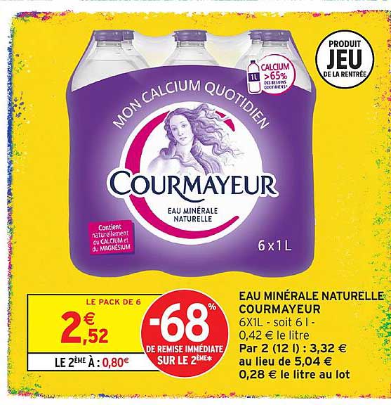 EAU MINÉRALE NATURELLE COURMAYEUR 6X1L