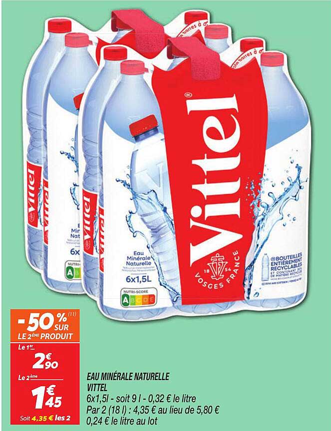 Eau minérale naturelle Vittel 6x1,5L