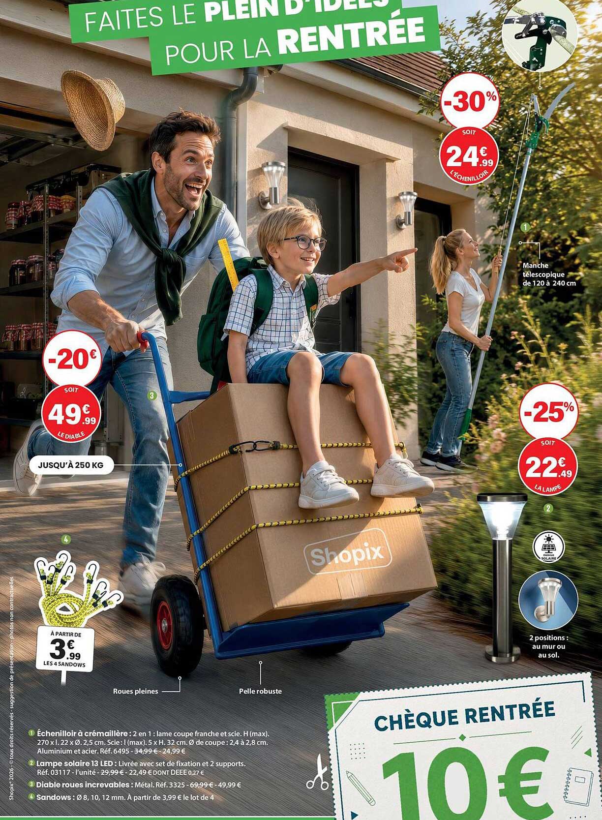 Échenilloir à crémaillère : 2 en 1 : lame coupe franche et scie