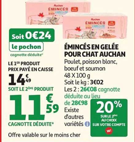 ÉMINCÉS EN GELÉE POUR CHAT AUCHAN