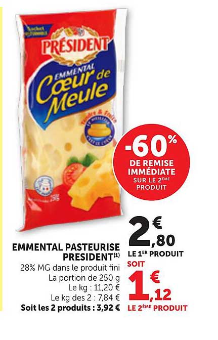 EMMENTAL PASTEURISE PRESIDENT(1)