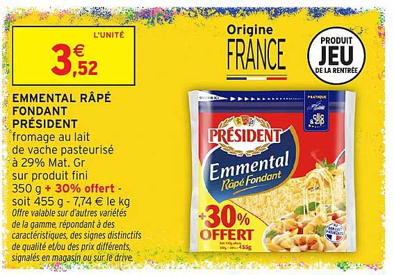 EMMENTAL RÂPÉ FONDANT PRÉSIDENT