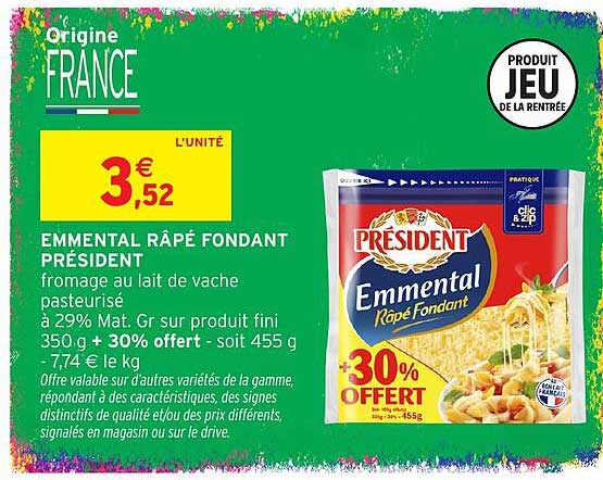 EMMENTAL RÂPÉ FONDANT PRÉSIDENT