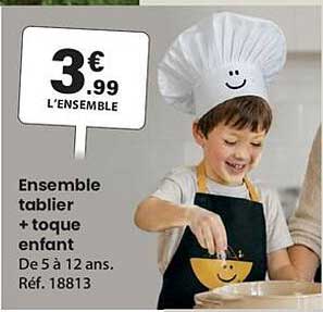 Ensemble tablier + toque enfant