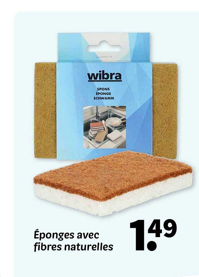 Éponges avec fibres naturelles