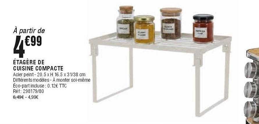 ÉTAGÈRE DE CUISINE COMPACTE