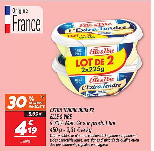 EXTRA TENDRE DOUX X2 ELLE & VIRE