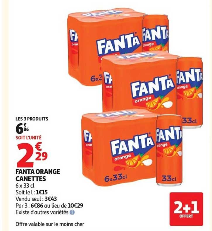 FANTA ORANGE CANETTES 6 x 33 cl