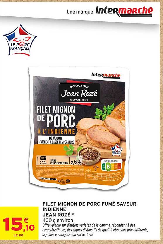 FILET MIGNON DE PORC FUMÉ SAVEUR INDIENNE JEAN ROZÉ