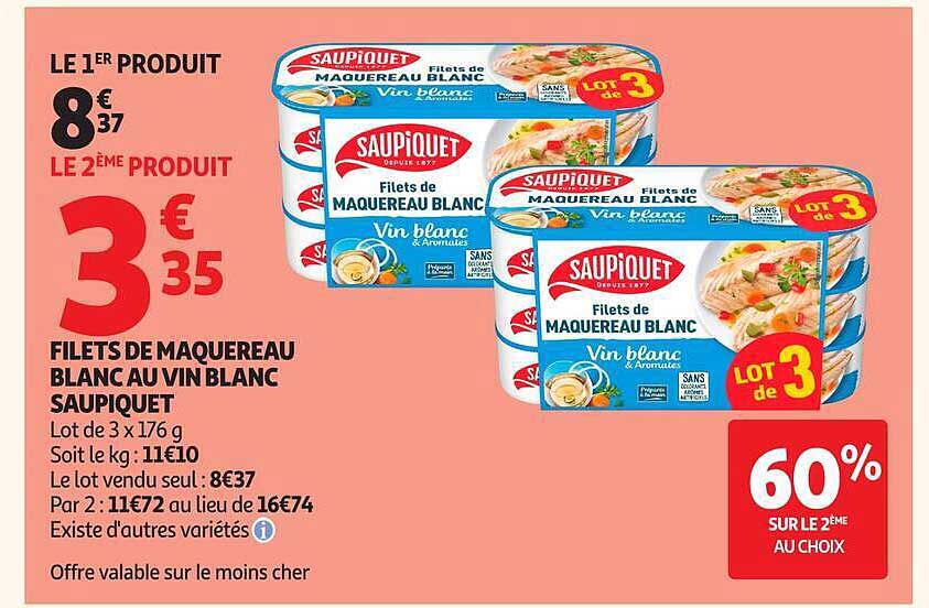 FILETS DE MAQUEREAU BLANC AU VIN BLANC SAUPIQUET