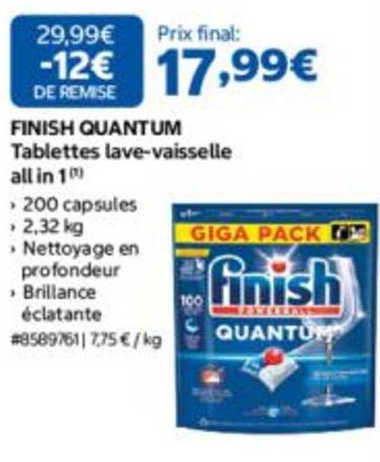 FINISH QUANTUM Tablettes lave-vaisselle all in 1