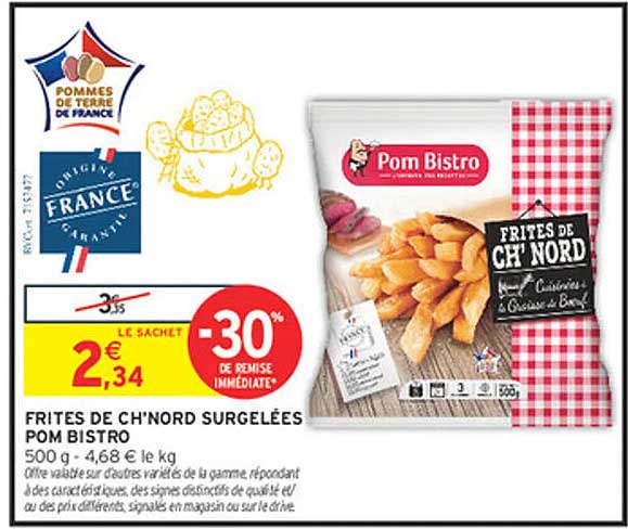 FRITES DE CH'NORD SURGELÉES POM BISTRO