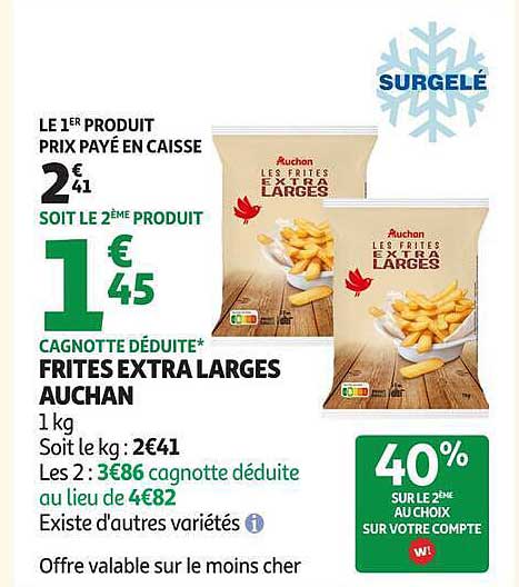 FRITES EXTRA LARGES AUCHAN