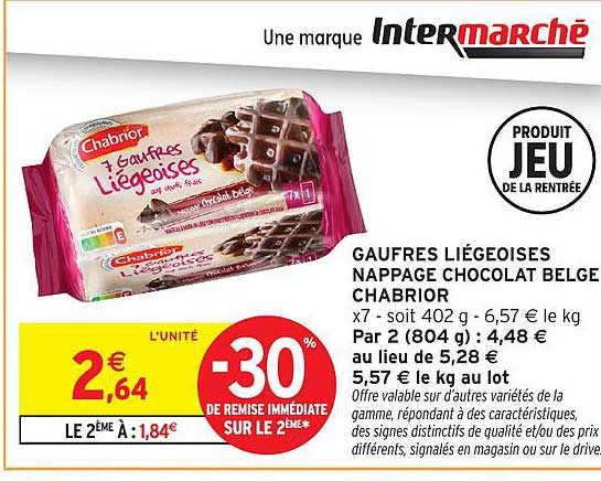 GAUFRES LIÉGEOISES NAPPAGE CHOCOLAT BELGE CHABRIOR