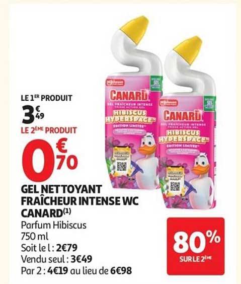 GEL NETTOYANT FRAÎCHEUR INTENSE WC CANARD(1) Parfum Hibiscus 750 ml
