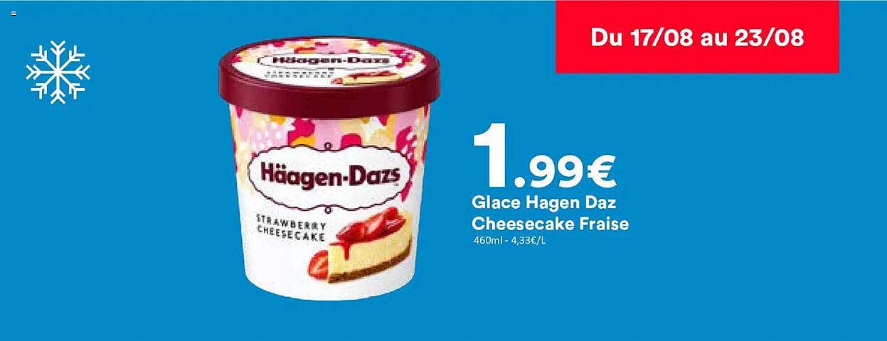 Glace Hagen Daz Cheesecake Fraise