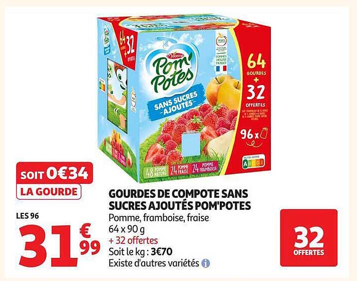 GOURDES DE COMPOTE SANS SUCRES AJOUTÉS POM'POTES