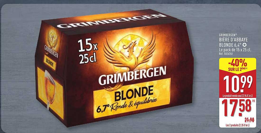 GRIMBERGEN® BIÈRE D’ABBAYE BLONDE 6,4°